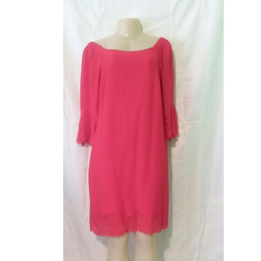 Red Signature By Robbie Bee Sheath Laser Cut Dress
